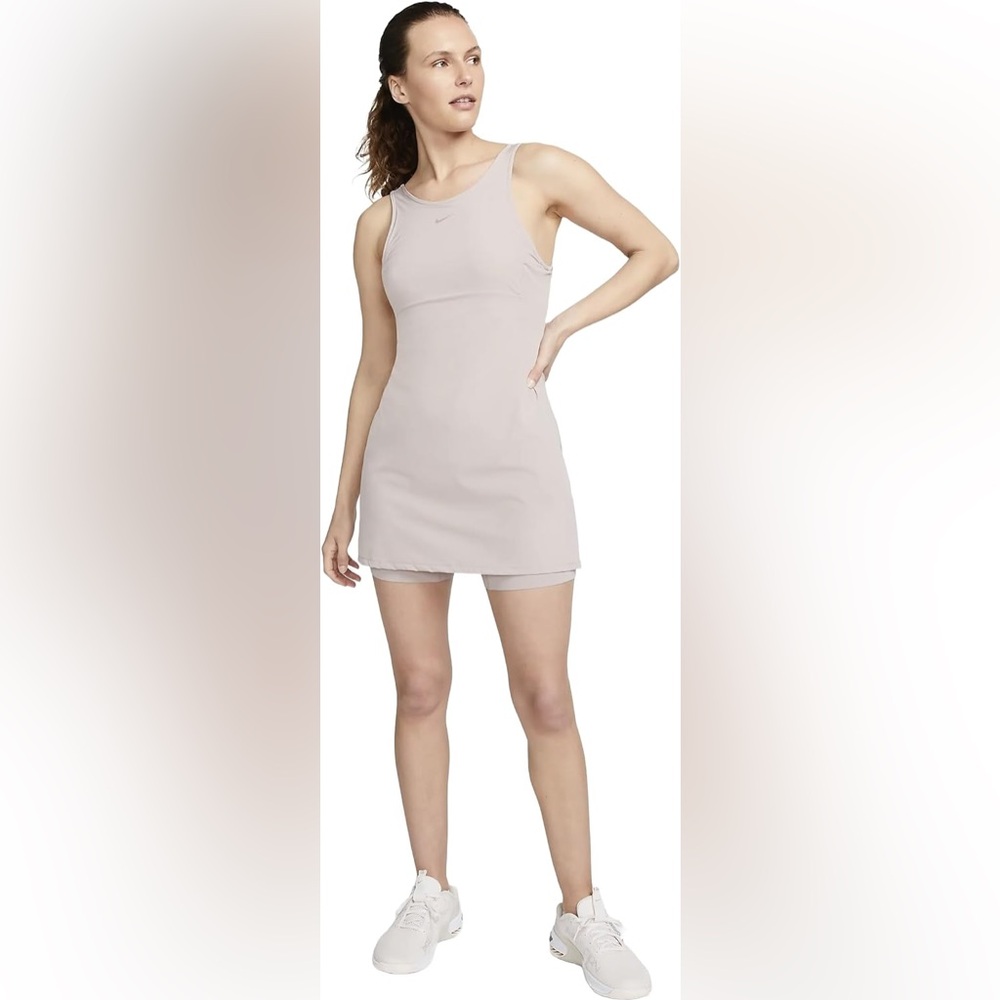 Nike Dri-FIT Bliss Women's Training Dress, Diffused Taupe/Clear, XS - Picture 3 of 10